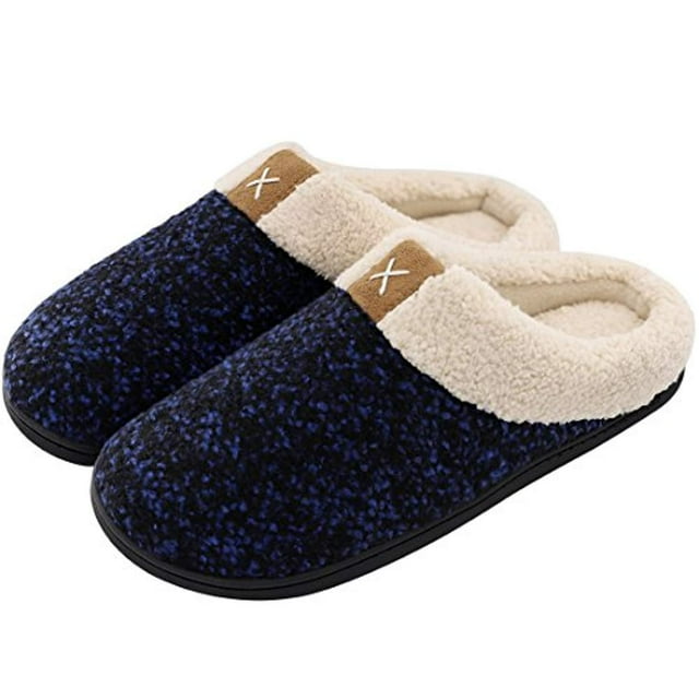 Mens Comfortable Home Slippers Imitation Plush Winter Warm Shoes