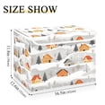 thumbnail image 5 of Yayeee Collapsible Cube Storage Bin with Lid Fabric Closet Decorative Basket with Handles, Orange Snow Houses, 5 of 7