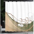 thumbnail image 3 of Ambesonne Spring Shower Curtain, Floral Arrangement Branches, 69"Wx84"L, Olive Green, 3 of 4