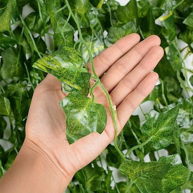 12 piezas de 2 m de plantas de hiedra artificial para exteriores, guirnalda de hojas de follaje artificial de hiedra falsa, decoración interior para bodas, balcones, cocinas, jardines y oficinas