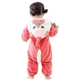 thumbnail image 3 of Hazel Tech Hooded Fleece Romper for Baby Girls Boys Cartoon Animal Jumpsuit Red Unicorn 0-36 Months, 3 of 9