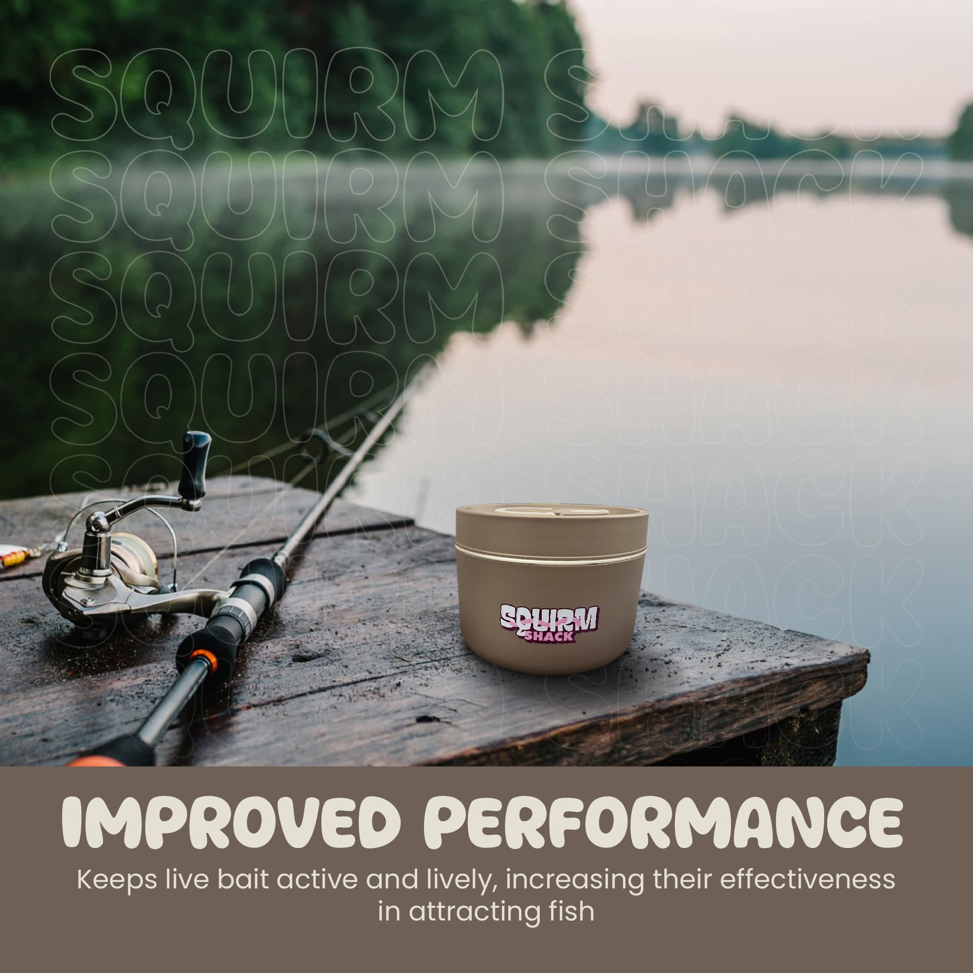 Squirm Shack - Insulated Fishing Bait Container, Stainless Steel, Live Bait Storage, Worm Holder, Nightcrawler Box, Bait Bucket, Compact and Durable, Keeps Bait Fresh and Alive
