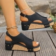 thumbnail image 7 of Women's Wedge Sandals Open Toe Buckle Strap Slingback Platform Shoes Casual Retro Sandals Summer shikongkuajing, 7 of 7