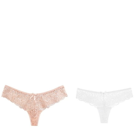 Wijhcboe 2 Pack Women S Underwear Lace Sexy T Pants Women plus Size Underwear Low Waist Panties Thong Womens Silk Bikini Panties Couples Matching Underwear plus Size Panties Lace