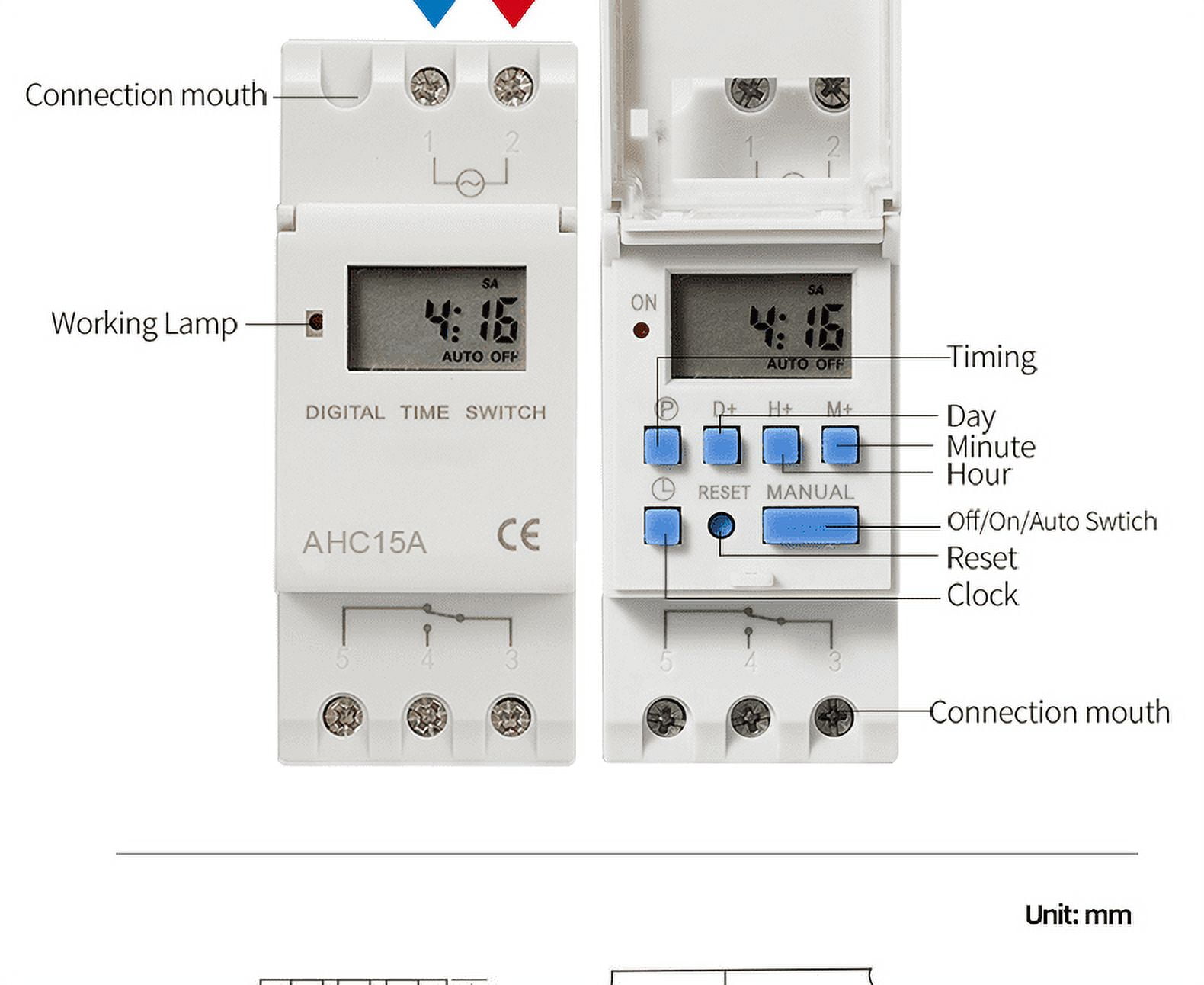  CN101A Dc 12V Mini LCD Digital Microcomputer Control Power Timer  Switch Small Microcomputer Time Control Switch Time Switch Relay Input  Voltage 12V : Tools & Home Improvement