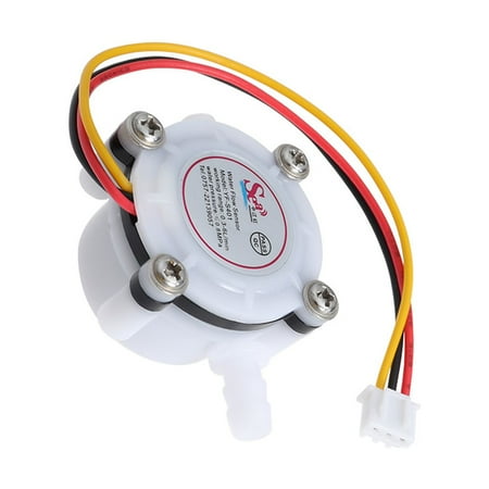 

DC 5V-24V Water Flow Sensor Hall Sensor Flowmeter Coffee Dispenser Counter Fluid Control 0.3-6L/min (White)