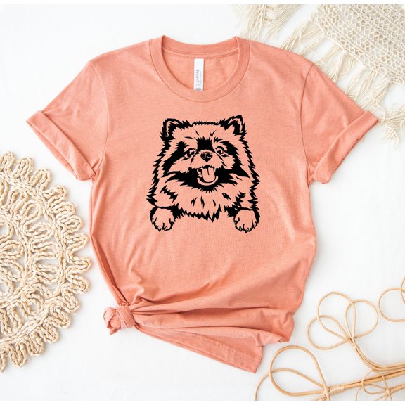 Pomeranian Dog T-shirt Pet Lover Shirt Top Funny Gift Shirts Mother's Day T - Peace Love Tee Tiny Animal Spitz Type