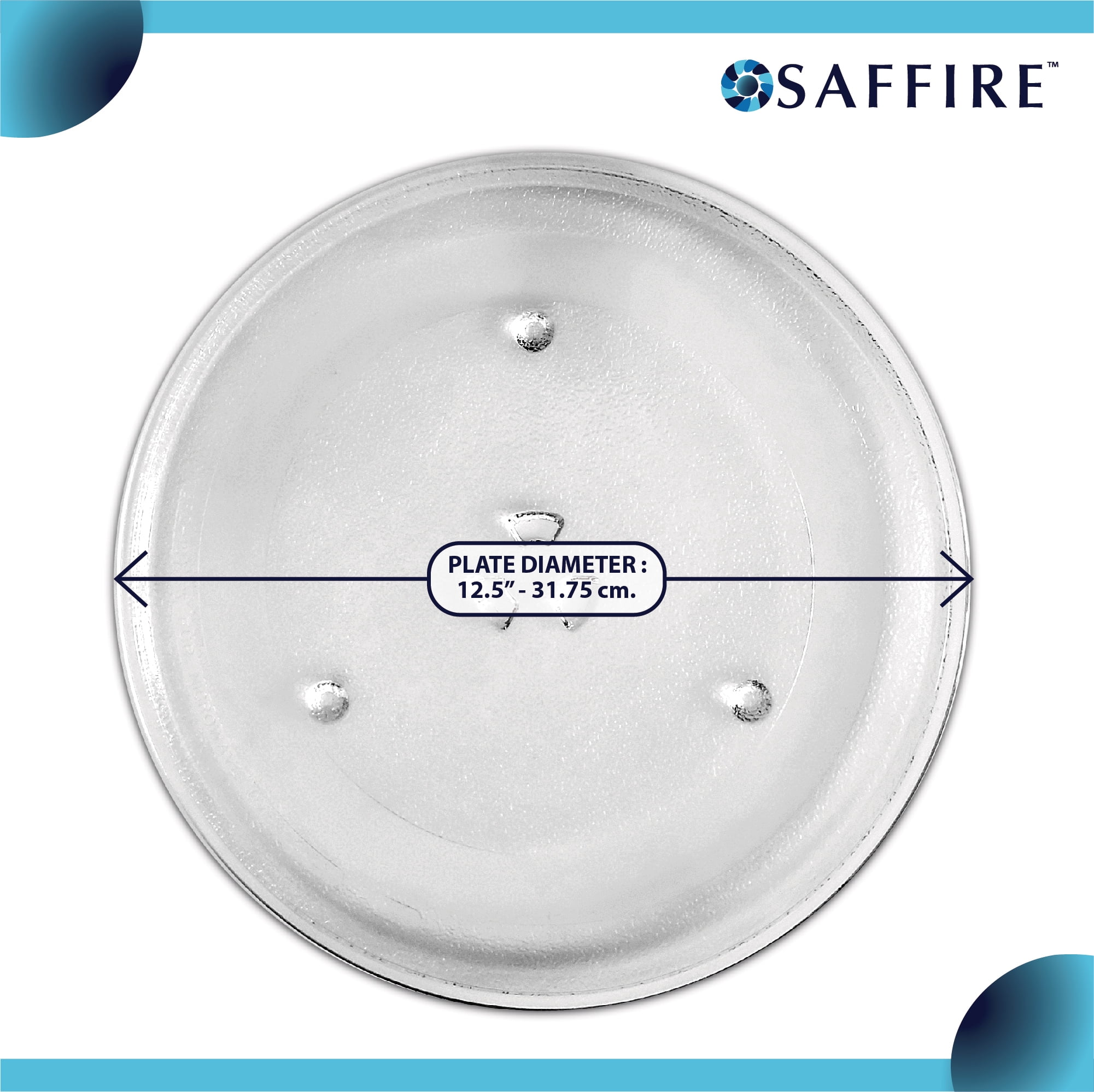 Saffire 12.5"- 31.75 cm Glass Microwave Turntable Plate for GE WB39X10002 and WB39X10003