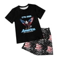 thumbnail image 4 of Staki 4th of July Outfits 4th of July Baby Girl Outfit Toddler Fourth of July T Shirts Stars and Stripes Shorts Red White Blue Clothes Set 2-9Y 10-12Y(Black,3-4 Years), 4 of 7