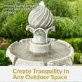 thumbnail image 3 of Sunnydaze Traditional White Resin Solar Water Fountain with Battery, 3 of 15