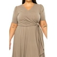 thumbnail image 5 of Women's Plus size Stylish Solid Faux Wrap Dress with Deep V-Neck, 5 of 5