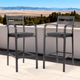 thumbnail image 4 of Ktaxon Set of 2 Outdoor Bar Stools, Aluminum All-Weather with Cushion for Patio Backyard Poolside Gray, 4 of 7