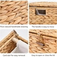 thumbnail image 4 of Large Laundry Hamper with Lid and Removable Liner Bag, Wicker Laundry Basket with Heightened Feet, Foldable Rattan Clothes Hamper, Handwoven Water Hyacinth Laundry Basket for Clothes and Towels, 4 of 14