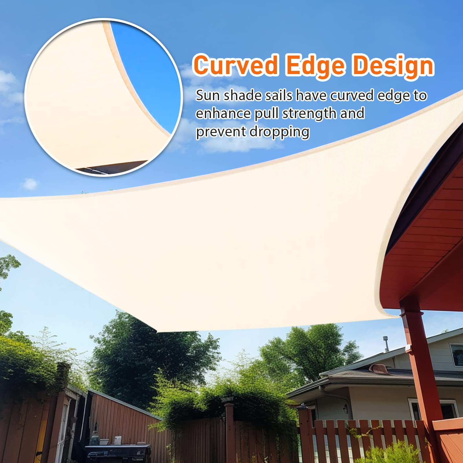 Outdoor Sunshade Sail Canvas Canopies & Privacy Screens Shading for Patio Garden Backyard, 12'x12'