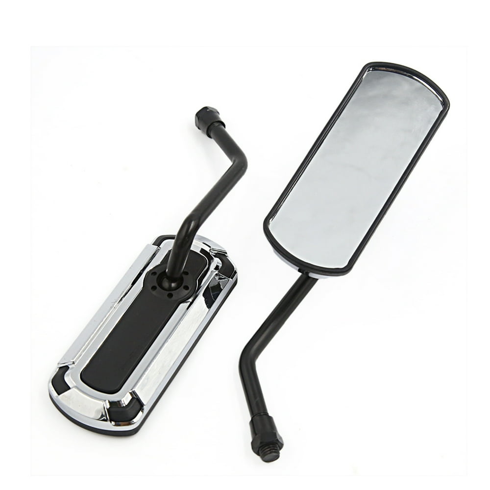2pcs Universal Silver Tone Adjustable Chrome Motorcycle Rear View