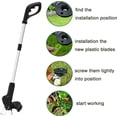 thumbnail image 3 of 50PCS Lawnmower Plastic Cutting Blade for Compatible with Trimmer Strimmer, Red, 3 of 5