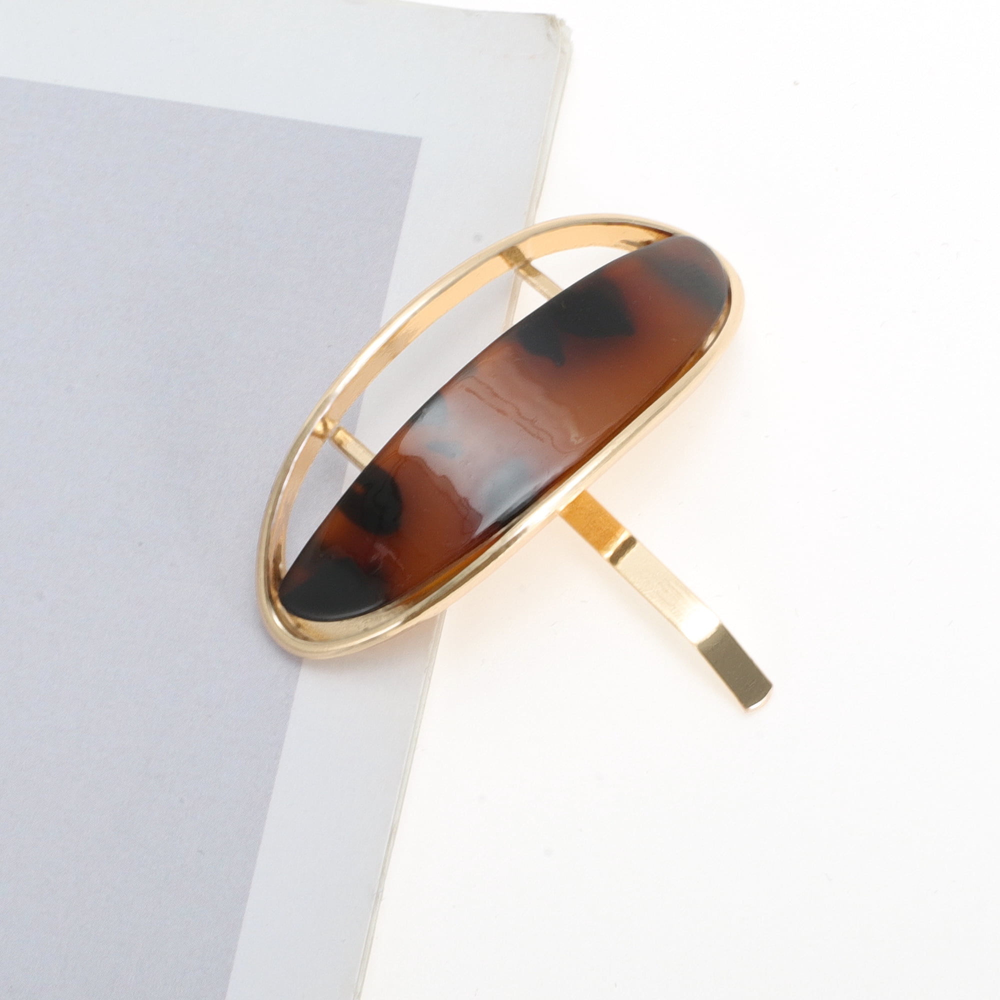Unique Bargains Stylish Semi-hollow Ponytail Buckle Hair Clip for Women 1 Pc Brown