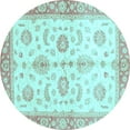 thumbnail image 1 of Ahgly Company Indoor Round Oriental Light Blue Traditional Area Rugs, 8' Round, 1 of 4