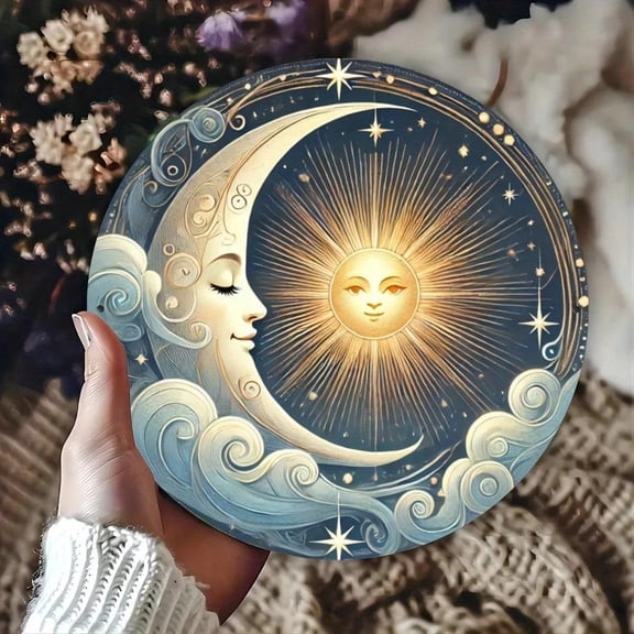 HELLOYOUNG Metal Moon & Star Wall Decor 8 Inch, Minimalist Celestial Art for Living Room, Unique TikTok Trending Home Decoration 2026