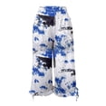 thumbnail image 4 of Snoarin Summer Plus Size Capris for Women Casual Pants With Eastic Waist, Solid Color Splashed Ink Print, Tie Dyed Ink, Seven Point Loose Wide Leg Pants Trousers for Women on Clearance, 4 of 4