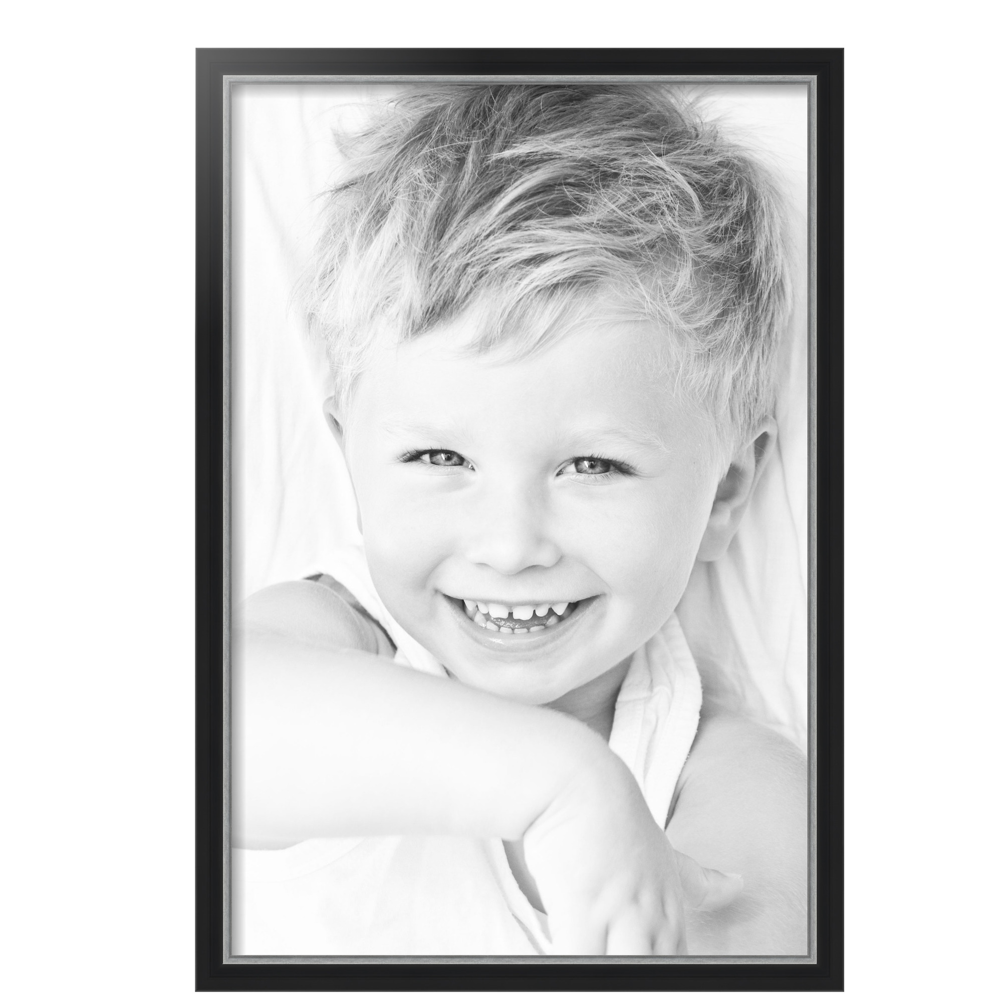 ArtToFrames 20" x 30" Black Velvet with Silver - 1.25 Picture Frame, 20x30 inch Black MDF Poster Frame (WOM-4691), 5 Pack