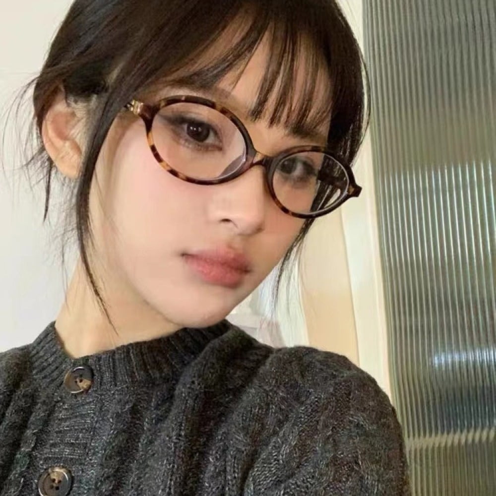 7 Pairs of Brown Anti-blue Light Reading Glasses +4.00 Oval Plastic Classic Readers 4.00 for Women