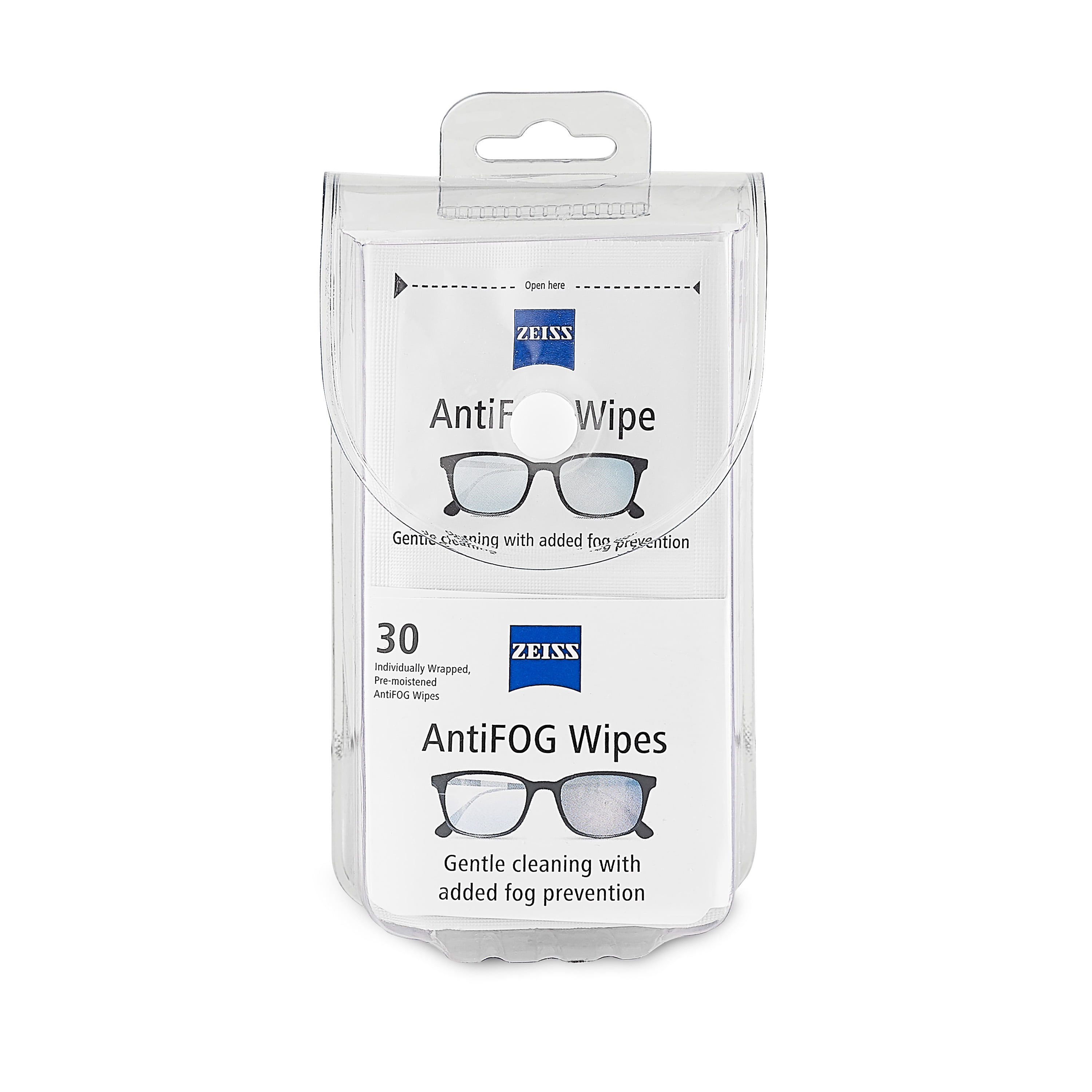 ZEISS Anti-Fog Lens Wipes, Pre-Moistened Eye Glass Cleaner Wipes, 30 Count