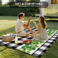 thumbnail image 4 of St. Patrick's Day Outdoor Rug for Patio/Deck/Porch, Non-Slip Large Area Rug 3 x 5 Ft, Green Shamrock Grasses Black White Plaid Indoor Outdoor Rugs Washable Area Rugs, Camping Rug Carpet Runner, 4 of 8