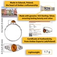 thumbnail image 2 of Sterling Silver and Baltic Honey Celtic Amber Ring "Celtic Knots", 2 of 7