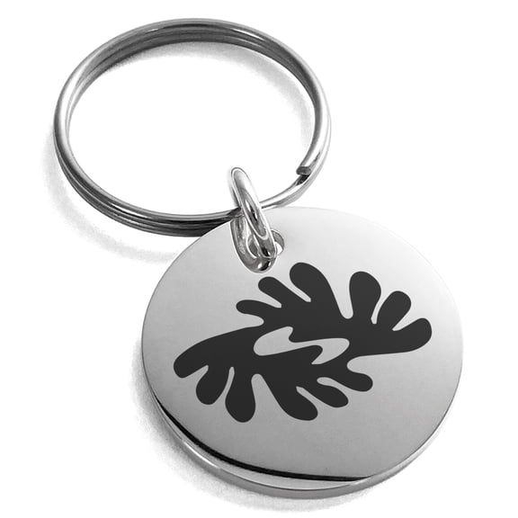 Tioneer Stainless Steel Aztec Peace Rune Engraved Small Medallion Circle Charm Keychain Keyring