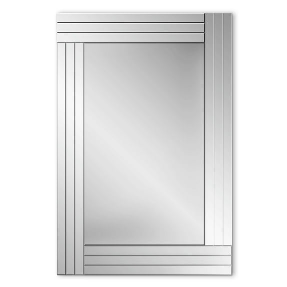 Frameless Vertical Wall Mounted Mirror Beveled Edges 24-in x 36-in