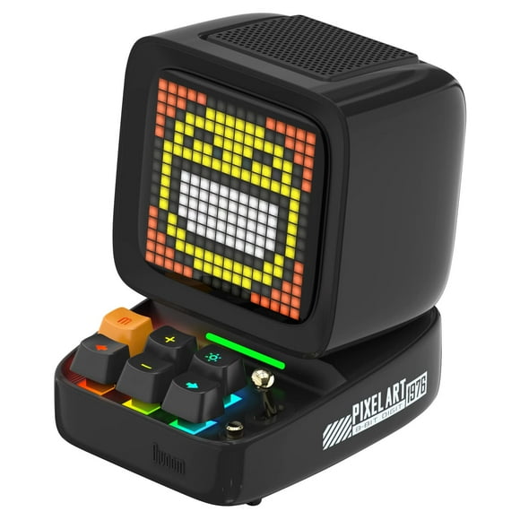 Divoom Ditoo Retro Pixel Art Game Altavoz Bluetooth con pantalla frontal controlada por aplicación LED 16X16 (negro)