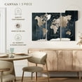 thumbnail image 4 of Elephant Stock Aged Wooden World Map Wall Art - Horizontal Multi Panel Canvas - Living Room Wall Decor - Map Multi Panel - White And Beige Decor - 23" x 14", 4 of 4