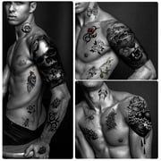 Yazhiji 56 Sheets Temporary Tattoos Stickers , 11 Sheets Half Arm Shoulder Tattoos for Men or Women with 45 Sheets Tiny Fake Tattoo