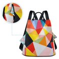 thumbnail image 5 of FORMRS Women's Travel Backpack Purse Anti-Theft Hidden Pockets Casual Shoulder Bag, Purple Triangles, 5 of 7