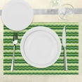 thumbnail image 3 of Ambesonne Green Place Mats Set of 4, Wavy Lines Irish Cultural, Standard Size, Lime Green Dark Green, 3 of 6