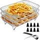 thumbnail image 1 of Rejilla para Freidora de Aire Cuadrada para Horno, Rejilla Deshidratadora Apilable de 3 , Canasta de Acero Inoxidable para Freidora de Aire para Hornear con Freidora de Aire, 1 of 5