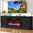 thumbnail image 6 of Farmhouse TV Stand with 36” Fireplace for 70/75/80 Inch TVs, 70 inch Fireplace TV Stand Entertainment Center Media Console Cabinet with Sliding Barn Doors for Living Room, 6 of 7