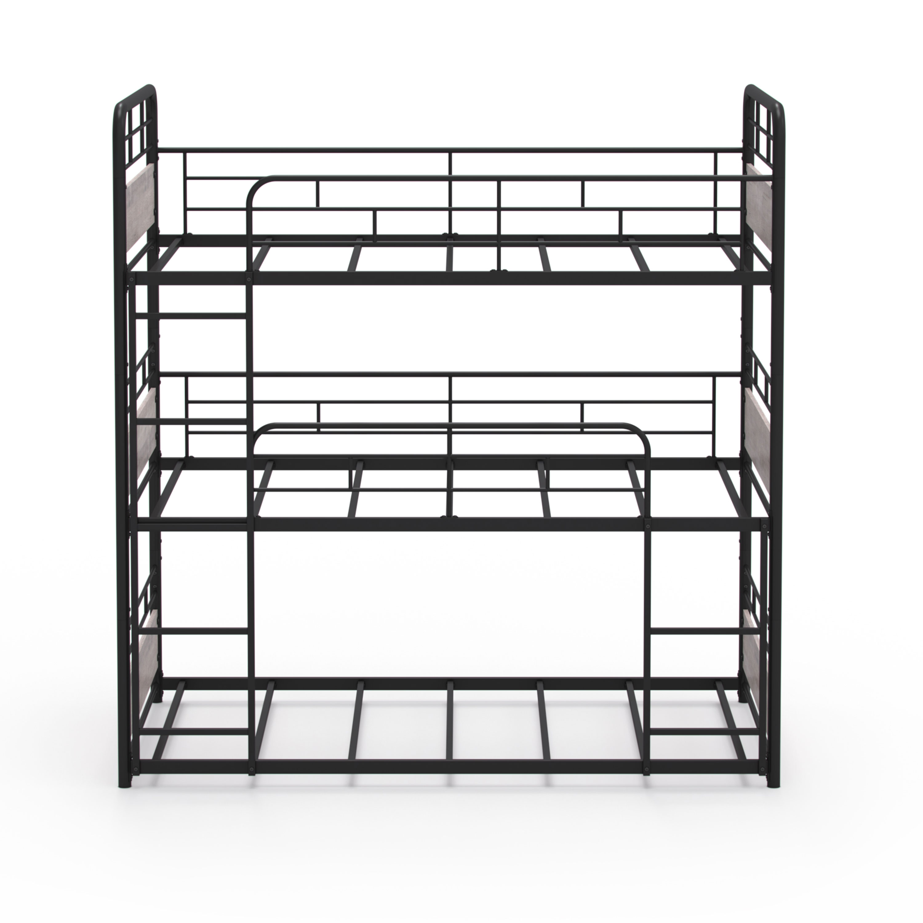 Better Homes & Gardens Anniston Convertible Black Metal Triple Twin Bunk Bed, Gray Wood Accents - image 25 of 26