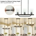 thumbnail image 4 of Depuley 3 Light Glass Shade Pendant Light Black Flush Mount Ceiling Light Fixture Rustic Farmhouse Track Ceiling Light, Adjustable, E26 Socket, 4 of 9