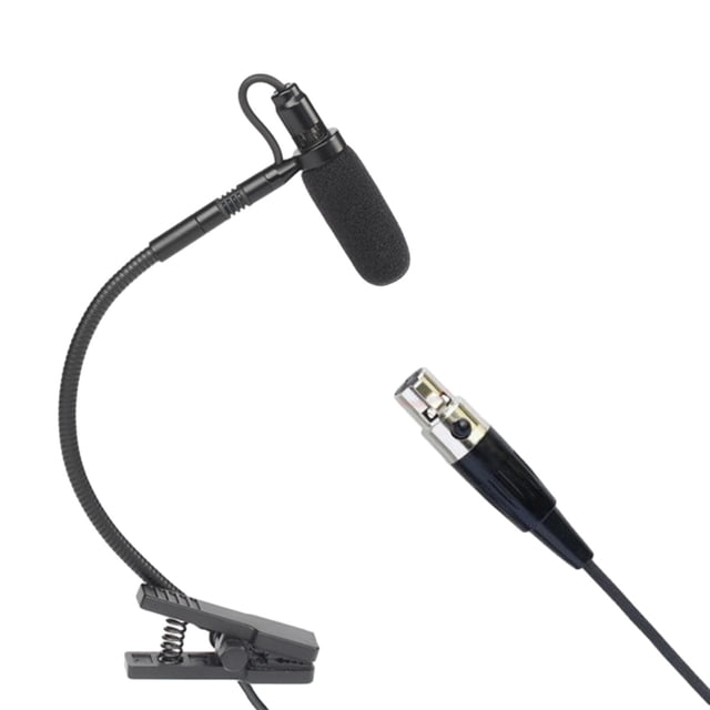 Langgg Instrument Microphone Condenser Clip Metal for Stage Trumpet Sax Performance L5 Black L5