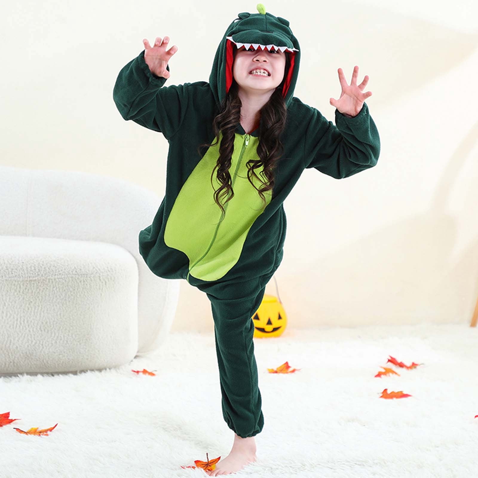 Animals Costumes, Animal Onesie, Paiwinds Girls Boys Halloween Role-playing Jumpsuit Fleece Long Sleeved Hooded Jumpsuit for 3-12 Years Old, 5 Years