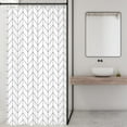 thumbnail image 3 of Small Stall 36Wx72H Inch Shower Curtain,Narrow RV Walkin Black White Herringbone Modern Bathroom Curtains,Half Stand Up Zig Zag Chevron Camper Bathroom Accessories Waterproof Fabric 7 Hooks, 3 of 6