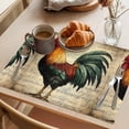 thumbnail image 3 of Rooster Placemats Set of 6 Vintage Farmhouse Animal Portrait Aesthetic Place Mats Indoor Wipeable Table Mats Washable Cloth Dining Table Placemats for Kitchen Holiday Party Home Decor 13x19 Inch, 3 of 9