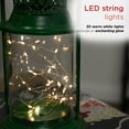 thumbnail image 4 of Alpine Corporation 6" x 15" Vintage Metal Holiday Lantern with Battery-Powered LED Lights, Green, 4 of 12