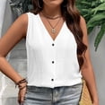 thumbnail image 2 of Tops de Color Sólido para las Mujeres Botón Cuello Redondo 3/4 Manga Blusa Casual, las Mujeres de Entrenamiento Tops Suave Transpirable, 2 of 9