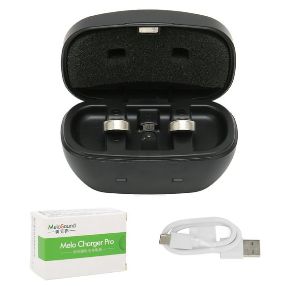USB Rechargeable Button Batteries for Hearing Aids - 2pcs with Charging Box