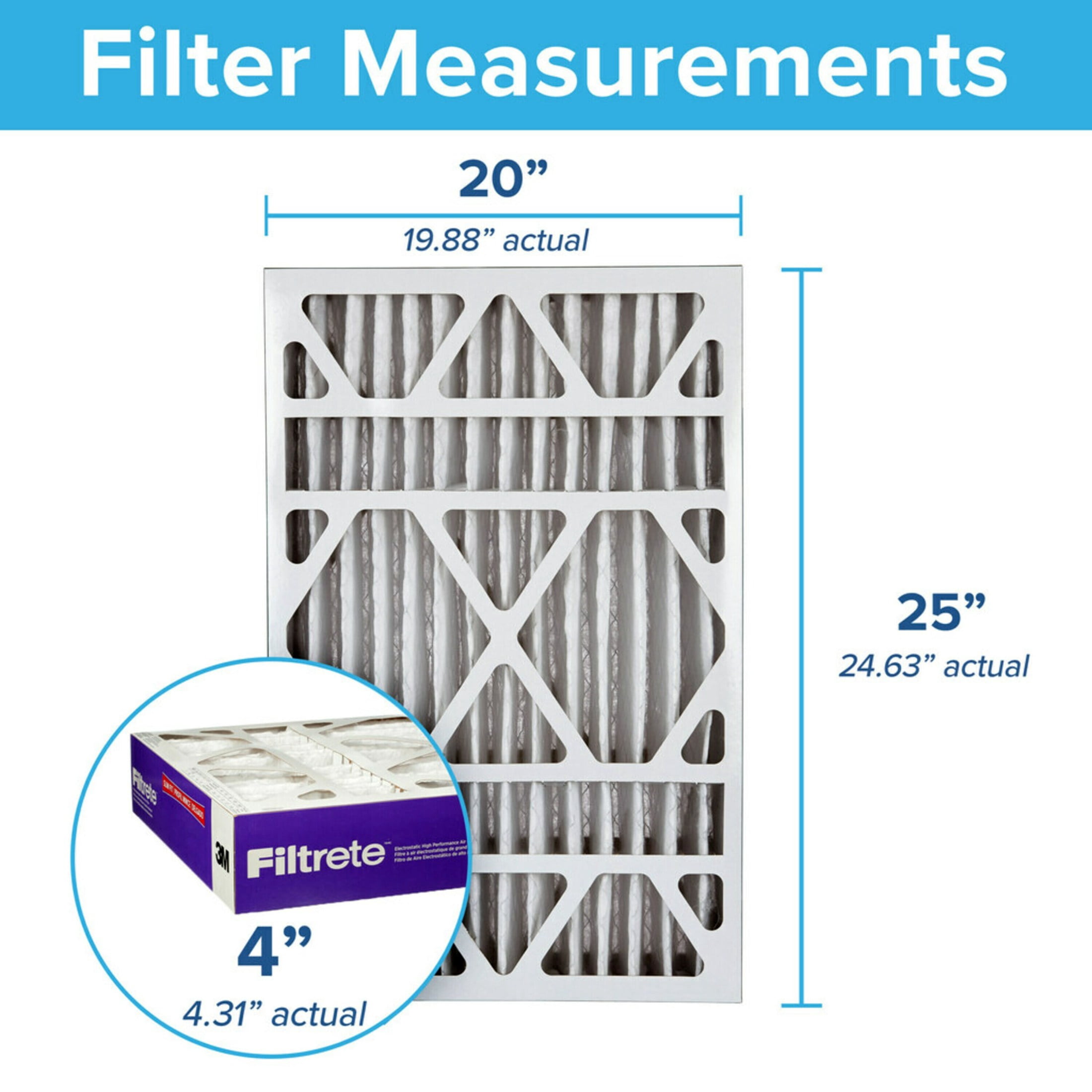 Filtrete 20x25x4 HVAC Furnace Air Filter, MPR 1550 MERV 12, Ultra Allergen Reduction, 2 Pack