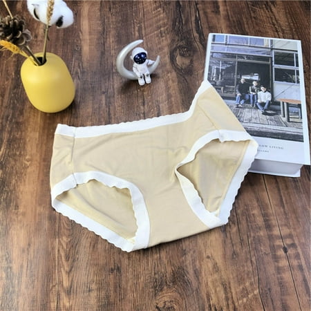 

Womens Underwear Sawvnm Women s Traceless Briefs Medium Waist Sports Elastic Underwear Briefs for Women Yellow