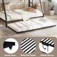 thumbnail image 5 of Bellemave Metal Bunk Bed with Trundle Twin over Full Size Bunk Bed with Guardrail and Slats Noise Reduced Metal Bunk Bed Frame for Teens, Black, 5 of 11